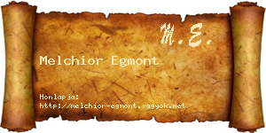 Melchior Egmont névjegykártya